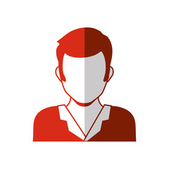 Avatar male concept represented by man head and torso silhouette icon. Isolated and flat illustration