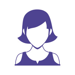 Avatar female concept represented by woman head and torso silhouette icon. Isolated and flat illustration
