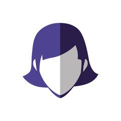 Avatar female concept represented by woman head icon. Isolated and flat illustration