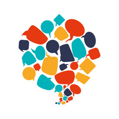 Communication concept represented by bubbles icon. Isolated and flat illustration