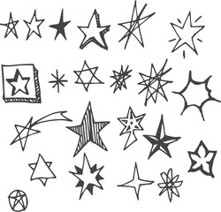 Star Doodles, hand drawn vector illustration eps10