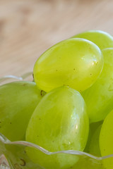 Closeup macro view fresh grapes in the bowl