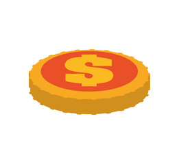 Money concept represented by coin icon. Isolated and flat illustration