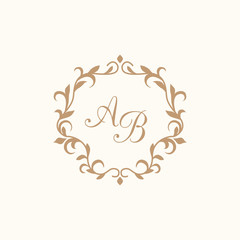 Vintage monogram template