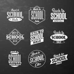Back to School Sale vintage style calligraphic lettering designs