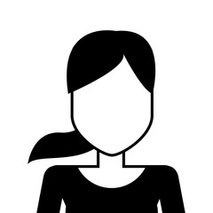 Obraz na płótnie Canvas flat design faceless woman with ponytail icon vector illustration