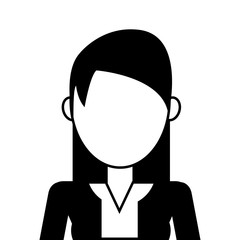 flat design faceless woman with long hair icon vector illustration