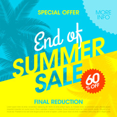 End Of Summer Sale banner design template