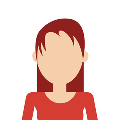 flat design faceless woman icon vector illustration