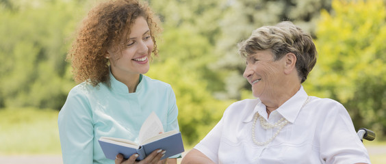 Reading book outdoor