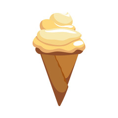 Dessert and sweet concept represented by cone of ice cream icon. Isolated and flat illustration