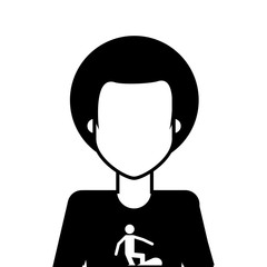 flat design faceless man icon vector illustration