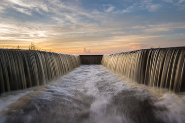 water cascade streaming down a lasher