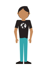 flat design faceless dark skin man icon vector illustration