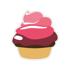 Dessert and sweet concept represented by cone of ice cream icon. Isolated and flat illustration