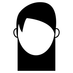 flat design faceless woman with long hair icon vector illustration