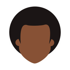 flat design faceless dark skin man icon vector illustration