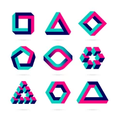Impossible shapes, optical illusion objects © piai