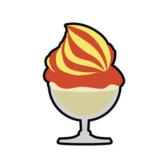 Dessert and sweet concept represented by cup of ice cream icon. Isolated and flat illustration