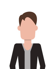 flat design faceless man icon vector illustration