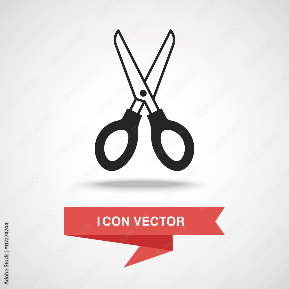 Sticker scissors icon