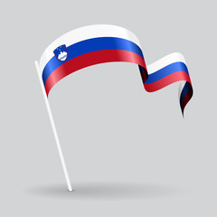 Slovenian wavy flag. Vector illustration.