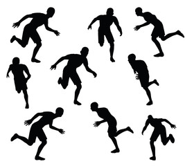 soccer player silhouette in black