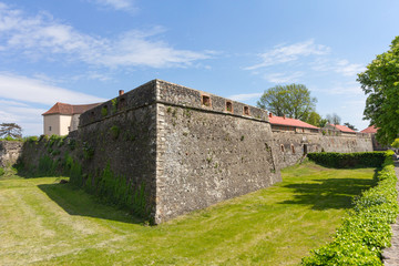 Fototapeta na wymiar Walls and medieval Uzhhorod Castle. Ukraine