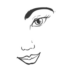 Female and woman concept represented by person icon. Isolated and flat illustration