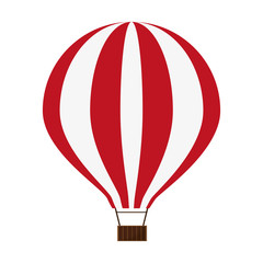Naklejka premium flat design red hot air balloon icon vector illustration