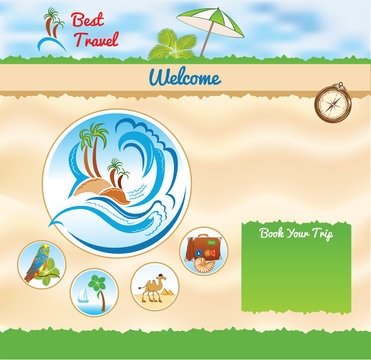 Beach Background for travel template