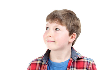 Portrait of young boy isolated on a white
