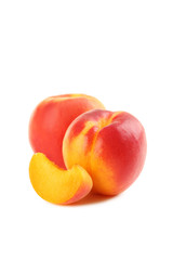 Ripe apricots fruit isolated on a white