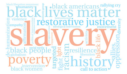 Fototapeta premium Slavery Word Cloud on a white background. 
