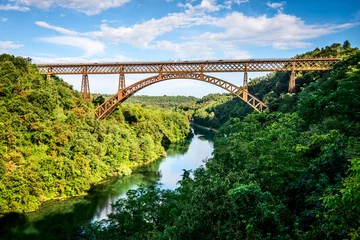 Foto auf Acrylglas Brücken Eisenbrücke über den Fluss Adda Lombardia Italy