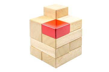 wooden brick building