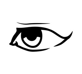 View and look concept represented by female eye icon. Isolated and flat illustration