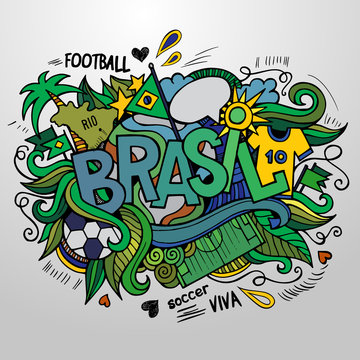 Brazil Summer and doodles elements