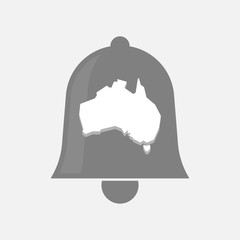 Isolated bell icon with  a map of Australia
