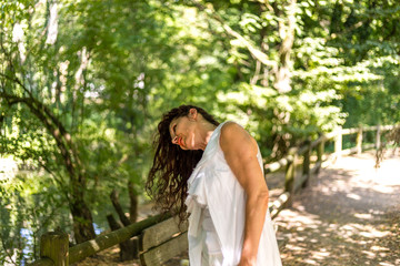 Naklejka premium woman with horizontal head