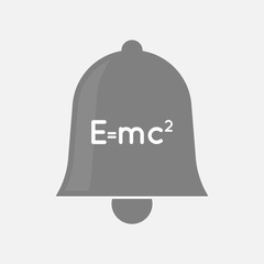 Isolated bell icon with the Theory of Relativity formula