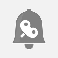 Isolated bell icon with a toy crank