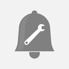 Isolated bell icon with a spanner