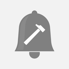 Isolated bell icon with a hammer