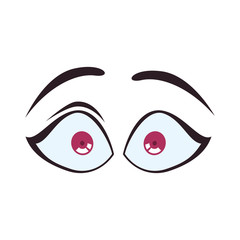 View look expression concept represented by surprised cartoon eye icon. Isolated and flat illustration