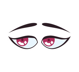 View look expression concept represented by sad cartoon eye icon. Isolated and flat illustration