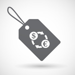 Isolated label with a dollar euro exchange sign