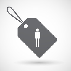 Isolated label with a male pictogram