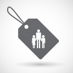 Isolated label with a male single parent family pictogram