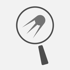 Isolated magnifier icon with a hand offering